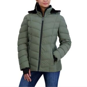Nautica Women's Olive Puffer Coat
